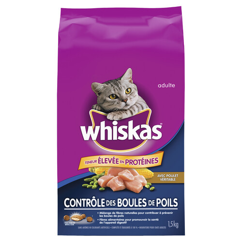 Whiskas Dry Cat Food Hairball Control With Real Chicken 1.5 kg