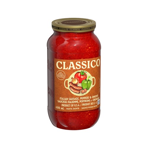 Classico Pasta Sauce Italian Sausage Pepper & Onion 600 ml