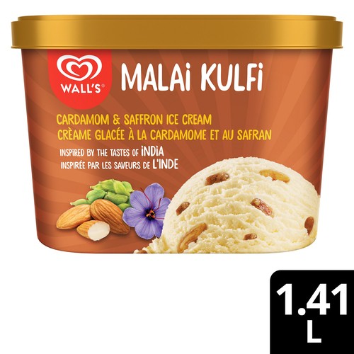 Walls Ice Cream Malai Kulfi With Cardamom Saffron & Almonds 1.41 L