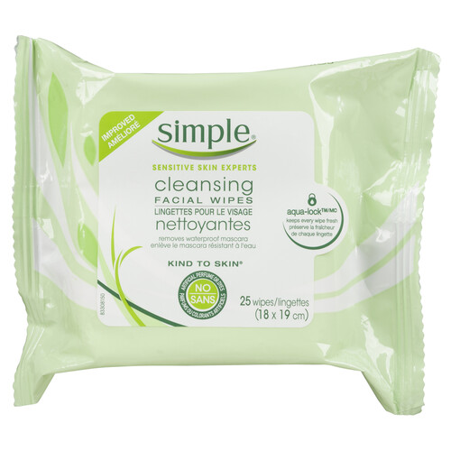 Simple Cleansing Facial Wipes 25 Sheets