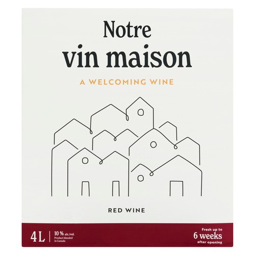 Notre Vin Maison Red Wine 10% Alcohol 4 L