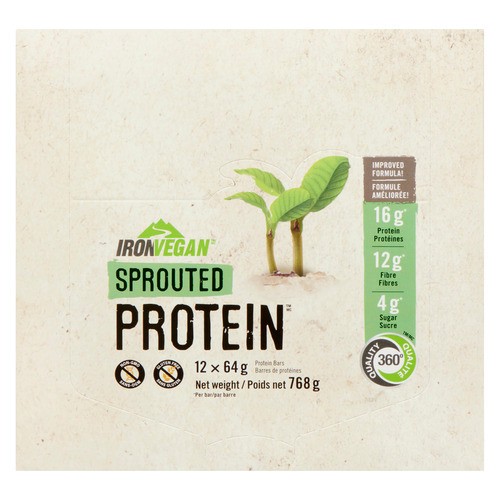 Iron Vegan Sprouted Chocolate Protein Bar 64 g