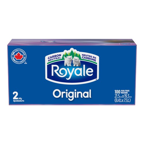 Royale Original Facial Tissue 1 Flat Box x 100 Sheets