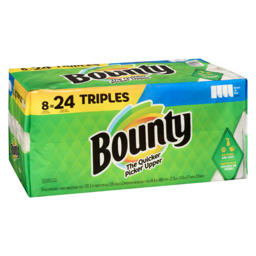 Bounty Paper Towel 2-Ply 8 Triple Rolls x 135 Sheets