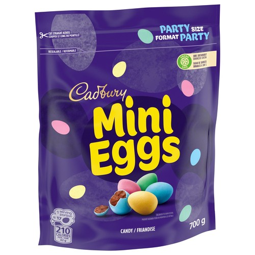 Cadbury Mini Eggs Chocolatey Candy Eggs Party Size Resealable Bag 700 g