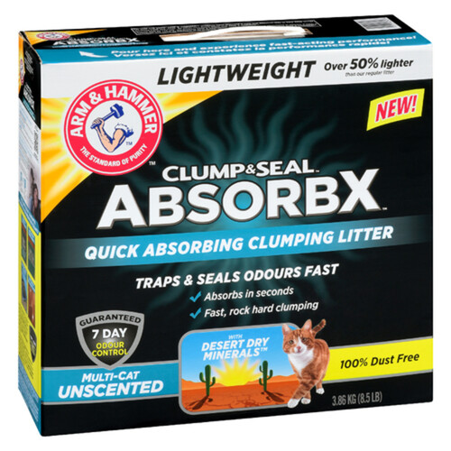 Arm & Hammer Absorbx Cat Litter Lightweight Multi-Cat Unscented 3.86 kg