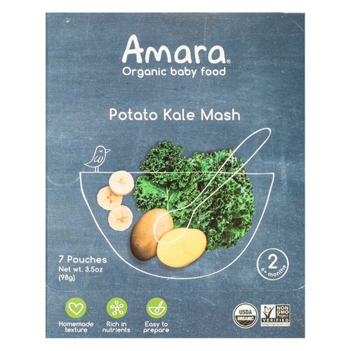 Amara Organic Baby Food Kale & Veggie Mash 136 g