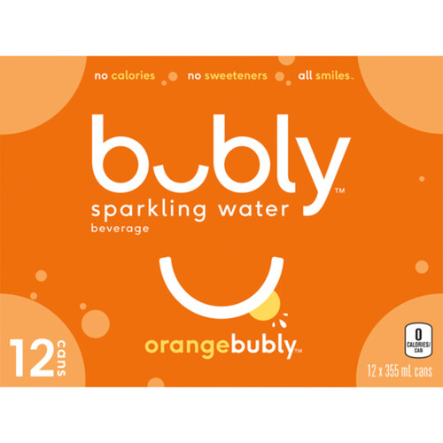 Bubly Sparkling Water Orange 12 x 355 ml (cans)