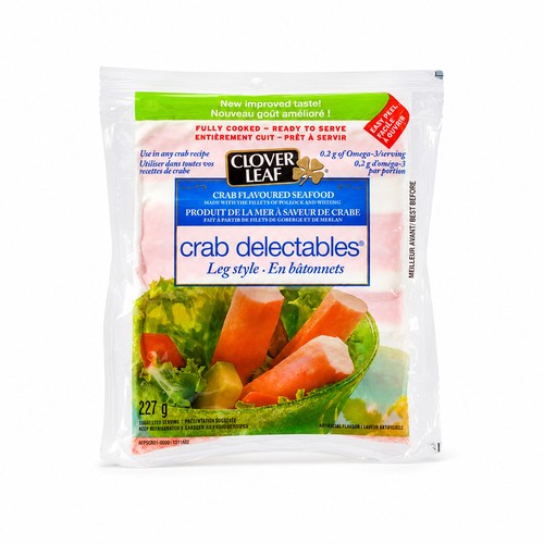 Clover Leaf Crab Delectables Leg Style Flavoured Seafood 227 g