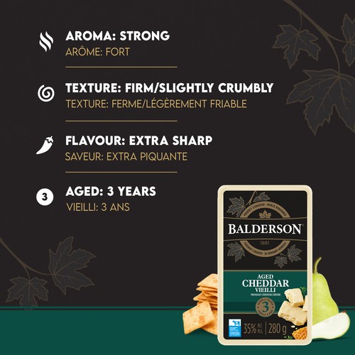 Balderson Cheddar Cheese 3 Year Aged 280 g