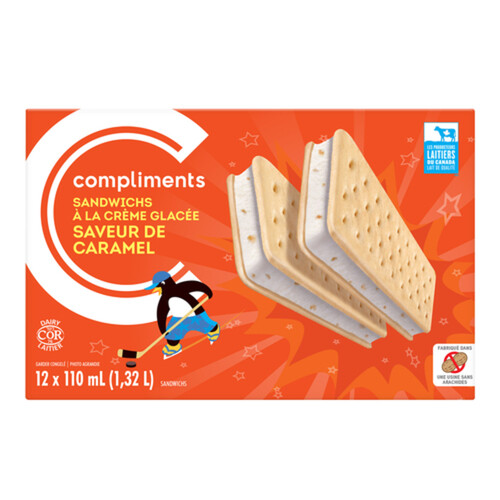 Compliments lce Cream Sandwiches Caramel 12 x 110 ml