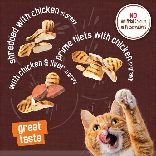 Friskies Gravy Pleasers Wet Cat Food Chicken Flavours Variety Pack 24 x 156 g