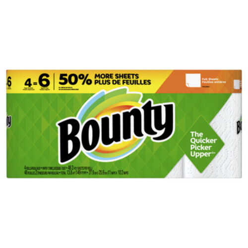 Bounty Paper Towel Regular Roll White 4 Rolls