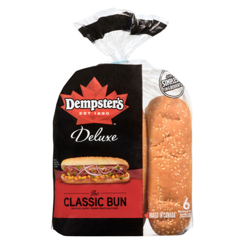 Dempster's White Deluxe Sausage Buns 6 Pack