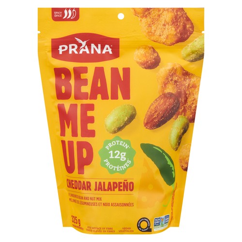 Prana Bean Me Up Bean And Nut Mix Cheddar Jalapeno Spicy Crunchy 325 g