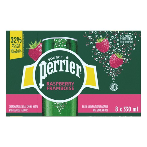 Perrier Sparkling Water Raspberry 8 x 330 ml (cans)