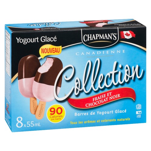 Chapman's Yogurt Bars Strawberry & Dark Chocolate 8 EA
