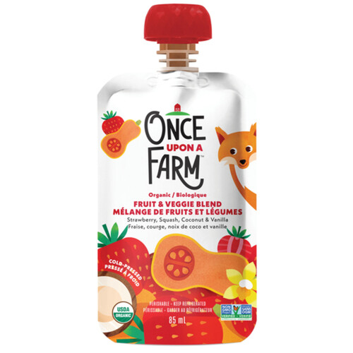 Once Upon A Farm Organic Baby Food Strawberry Squash & Coconut 85 ml