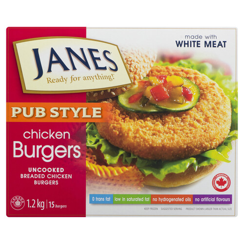 Janes Pub Style Frozen Chicken Burgers 1.2 kg