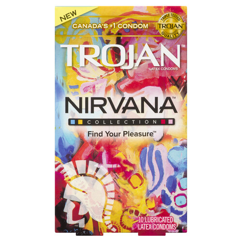 Trojan Nirvana Condoms Lubricated Latex  10 Ea