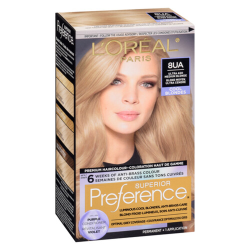 L'Oréal Hair Colour Superior Prference 8UA Ultra Ash Medium Blonde
