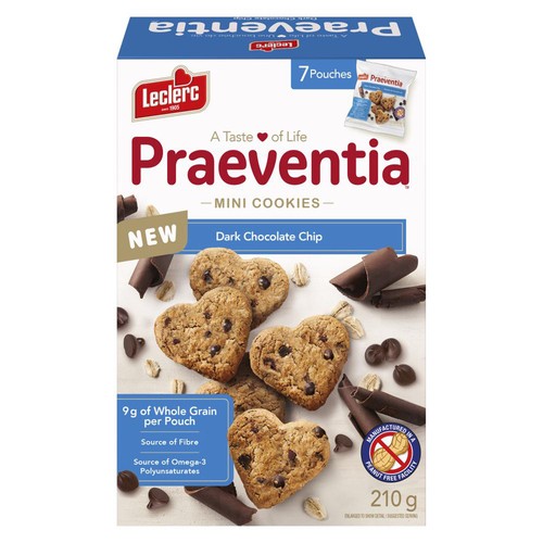 Leclerc Praeventia Mini Cookies Dark Chocolate Chip 210 g