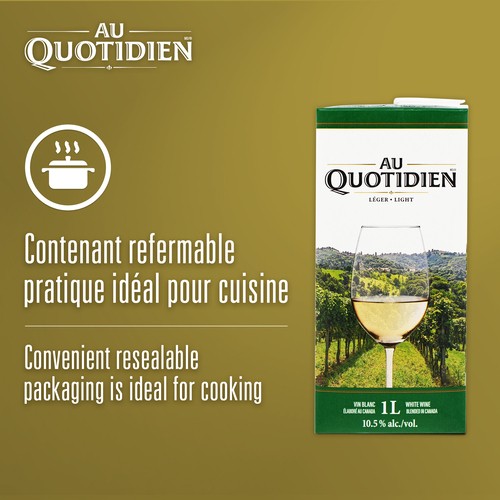 Au Quotidien White Wine Light 10.5% Alcohol 1 L
