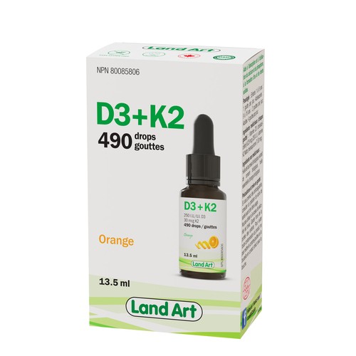 Land Art D3 + K2 Vitamin Orange 13.5 ml