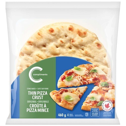 Compliments Frozen Pizza Crust Thin 460 g