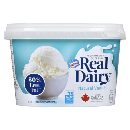 Nestlé Real Dairy Ice Cream 50% Less Fat Natural Vanilla 1.5 L