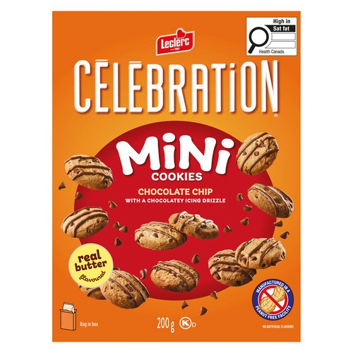 Leclerc Celebration Peanut-Free Mini Cookies Chocolate Chip 200 g