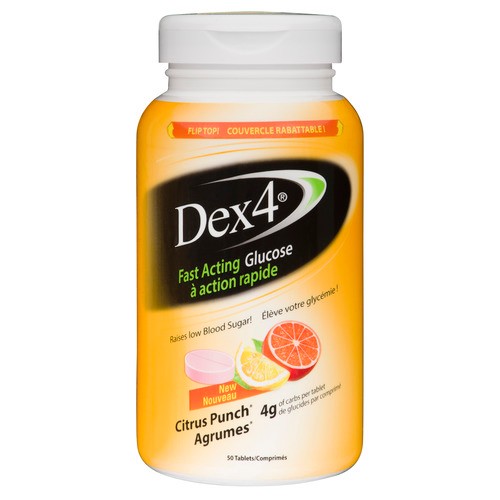 Dex4 Fast Acting Glucose Tablets Citrus Punch 50 Count