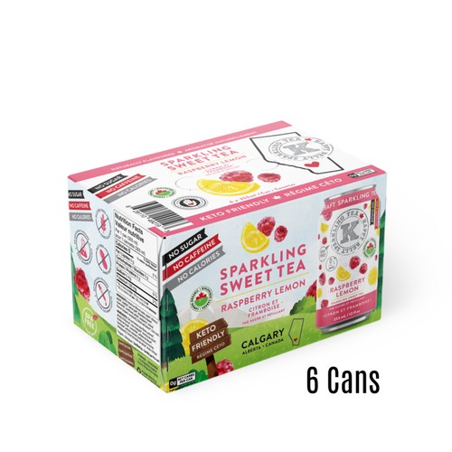 Happy Belly Sparkling Tea Raspberry Lemon 6 x 355 ml (cans)