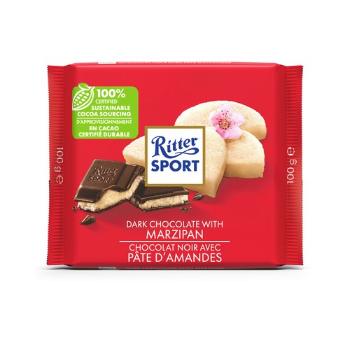 Ritter Sport Dark Chocolate Bar Marzipan 100 g