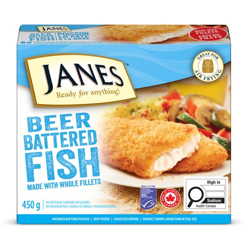 Janes Beer Battered Uncooked Fillets 450 g (frozen)