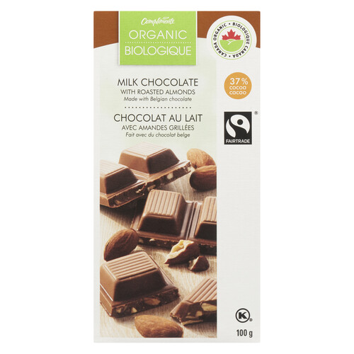 Compliments Organic Milk Chocolate With Roasted Almonds 100 g