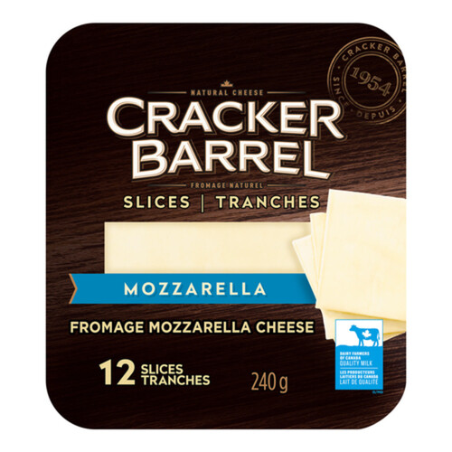 Cracker Barrel Sliced Cheese Mozzarella 12 Slices 240 g