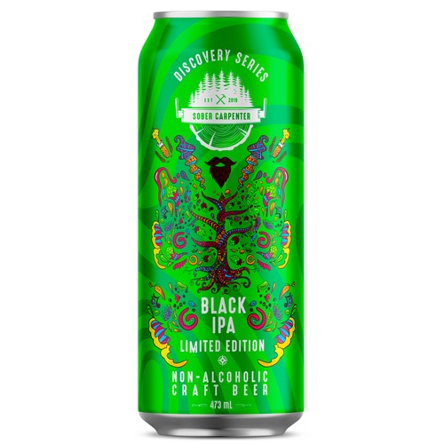 Sober Carpenter Non Alcoholic Beer Black IPA 473 ml (can)