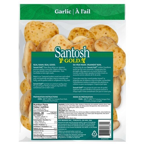 Santosh Gold Naan Bites Garlic 500 g