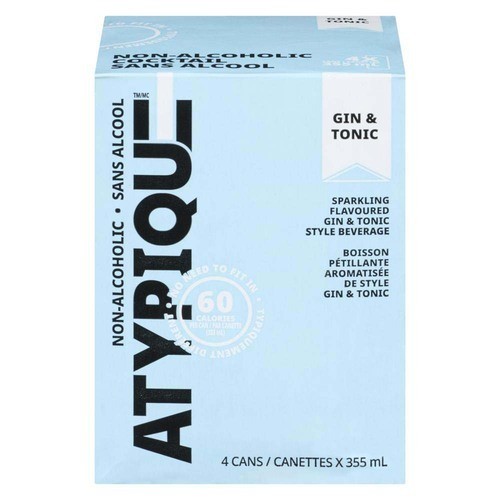 Atypique Non Alcoholic Cocktail Gin & Tonic 4 x 355 ml (cans)