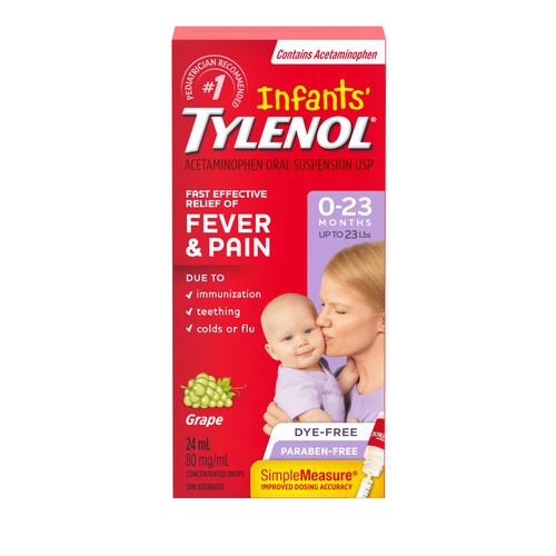Tylenol Dye-Free Infant Drops Grape 24 ml