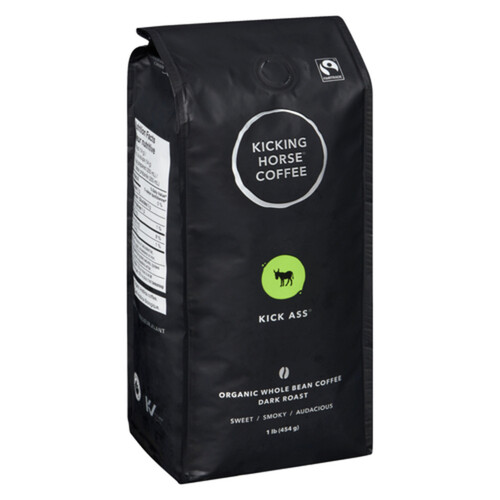 Kicking Horse Organic Whole Bean Coffee Kick Ass Dark Roast 454 g