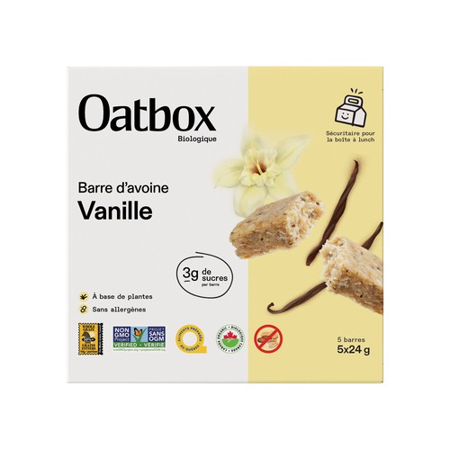 Oatbox Organic Oat Bars Vanilla 5 x 24 g