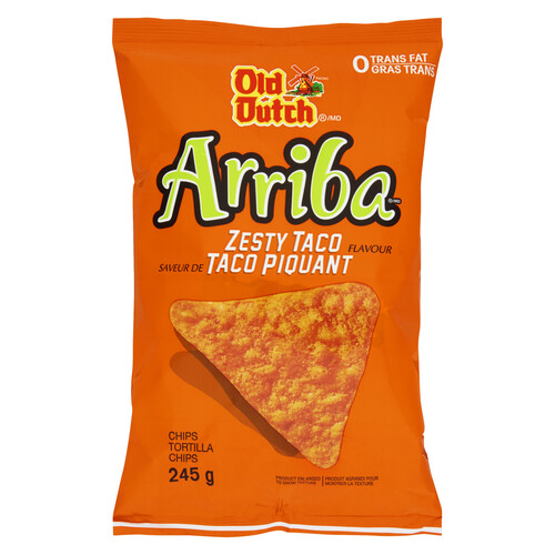 Old Dutch Arriba Tortilla Chips Zesty Taco 245 g