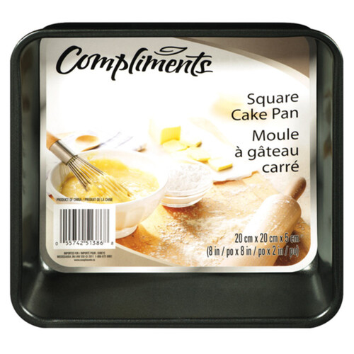 Compliments Non-Stick Square Cake Pan 8.5-Inch 1 Pack