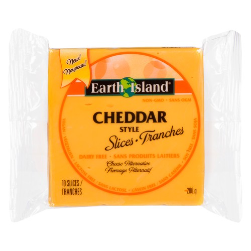 Earth Island Dairy-Free Sliced Cheese Cheddar Style 10 Slices 200 g