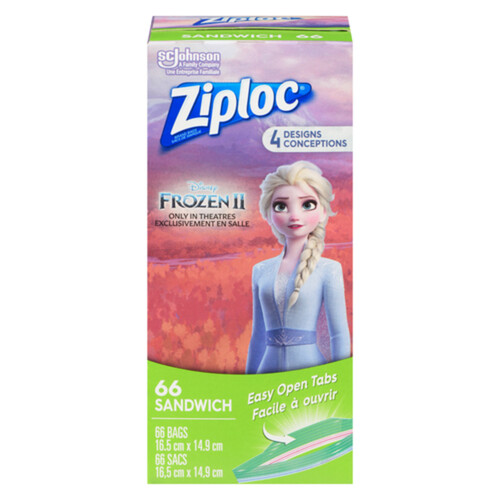 Ziploc Sandwich Bags Frozen II 66 Bags