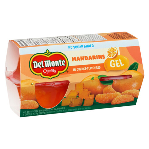 Del Monte Gel Cups Mandarins In Orange-Flavoured 4 x 125 g