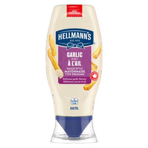 Hellmann's Vegan Mayonnaise Type Dressing Garlic Aioli 340 ml