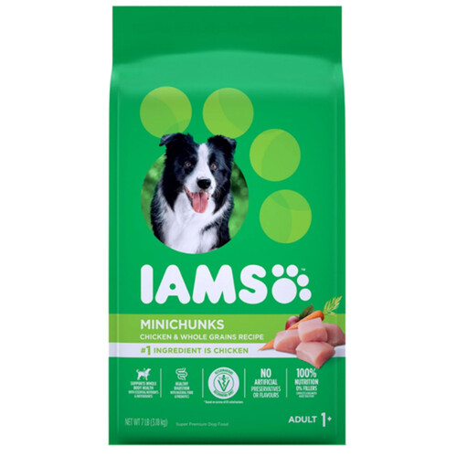 Iams Adult Dry Dog Food Minichunks Chicken & Whole Grains 3.18 kg